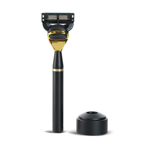 Rastrillo con stand | Máquina Negro/Oro | "Fusion"