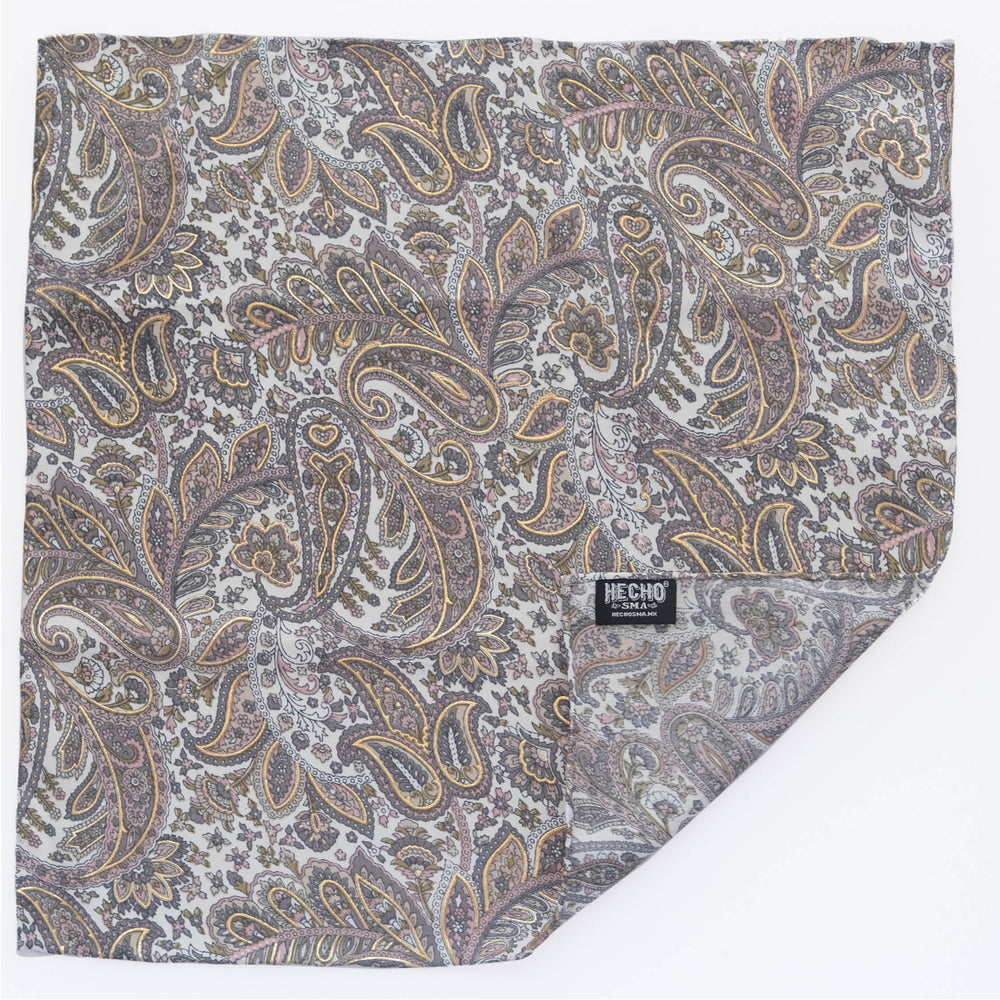 Pañuelo | Paisley Grey with Gold