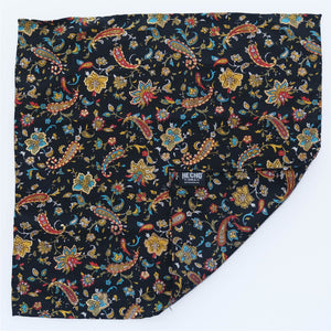 Pañuelo | Paisley with Florals on Black with Gold